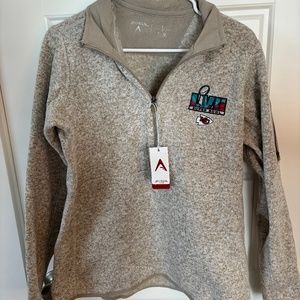 Brand New With Tags Super Bowl LVII Chiefs Half-Zip Sweater